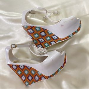 Melissa Peace Print Jelly Wedge Sandal